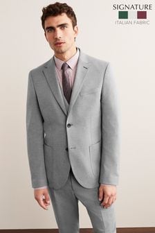 Light Grey Skinny Flannel Fabric Suit Jacket (A86750) | 40 €