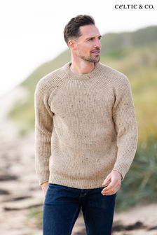 Naravna - Zelen rebrast moški pulover Celtic & Co. Fisherman's (A86790) | €135