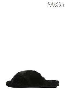 M&Co Black Faux Fur Sliders (A86874) | 20 €