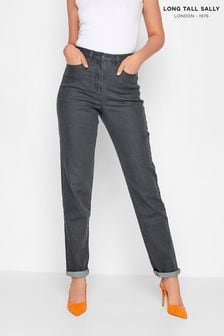 Long Tall Sally Grey UNA Stretch Mom Jeans (A86974) | AED216
