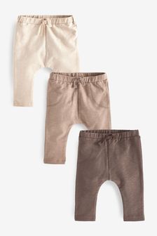 Neutral Brown/Cream 3 Pack Baby Leggings (A87355) | $24 - $27