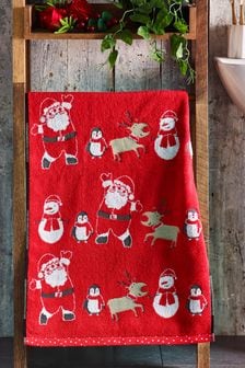 Red Santa And Friends Towel (A87478) | R161 - R322