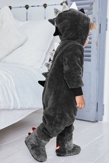 Grey Dino Spike Next Soft Touch Fleece All-In-One (9mths-12yrs) (A87711) | €12.50 - €17.50