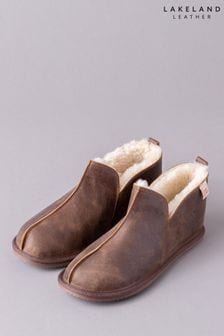 Papuci de casă tip ghetuțe din piele pentru bărbați Lakeland Leather maro (A87868) | 537 LEI