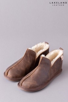 Lakeland Leather Mens Brown Leather Slipper Boots