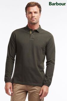 Barbour® Green Essential Long Sleeve Sports Polo Shirt (A87984) | €69 - €77