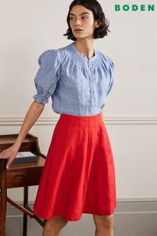 Boden Red Panelled Linen Mini Skirt (A88421) | ₪ 349