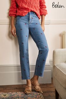 Красный - Свободные джинсы прямого кроя Boden (A88439) | €126