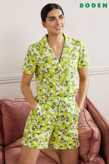 Boden Yellow Cotton Pyjama Shorts (A88457) | SGD 46