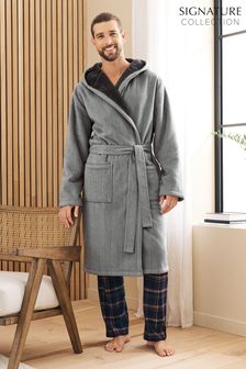 Grey Herringbone Signature Borg Lined Dressing Gown (A88497) | 1,378 UAH