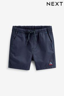 Navy Blue Embroidered Pull-On Shorts (3mths-7yrs) (A88939) | €5 - €6