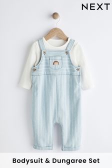 Denim - Stripe Rainbow Baby Dungaree And Bodysuit (0 Monate bis 3 Jahre) (A89079) | 33 € - 36 €
