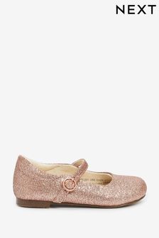 Pale Pink Glitter Wide Fit (G) Mary Jane Occasion Shoes (A89340) | €12 - €12.50