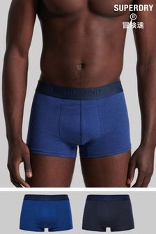 Superdry Organic Blue Cotton Trunks Multi 2 Pack (A89558) | $41