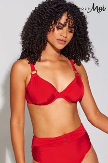 Pour Moi Red Non Padded Samoa Underwired Bikini Top (A89602) | AED200