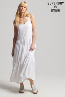 Superdry Studios White Woven Maxi Dress (A89815) | ₪ 326