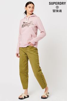 Różowa bluza z kapturem Superdry College z napisem w stylu vintage (A89829) | 272 zł