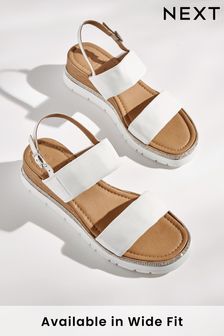 White Regular/Wide Fit Forever Comfort® Leather Sport Bling Wedges (A8T995) | $54