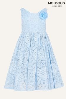 Monsoon Blue Ottilie Lace Flower Dress (A90409) | €66 - €79
