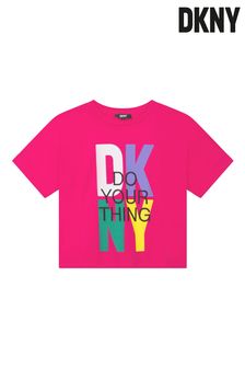 DKNY Pink Do Your Thing Logo T-Shirt (A90476) | €45 - €58