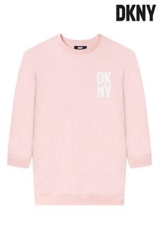 DKNY Light Pink Logo Long Sleeved Dress (A90480) | €31 - €42