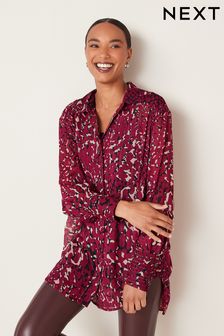 Berry Red Animal Longline Sparkle Shirt (A90485) | €24.50