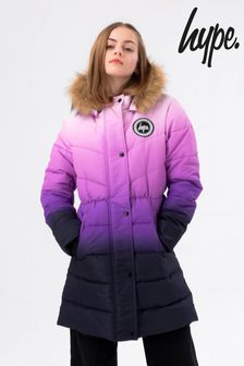Hype. Girls Purple Fade Longline Parker Coat (A90627) | $97