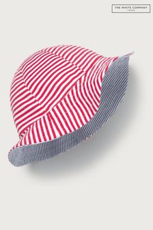 The White Company Boys Blue Stripe Reversible White Hat (A90693) | €17.50