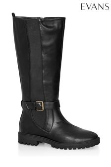Evans Megan Black Long Boots (A90763) | $91