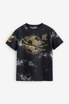 Charcoal Grey Football Short Sleeve Graphic T-Shirt (3-16yrs) (A90966) | DKK88 - DKK137