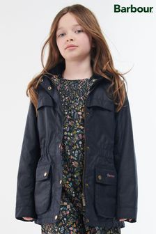 Barbour® Girls Navy Blue Cassley Wax Jacket (A90993) | €164 - €203