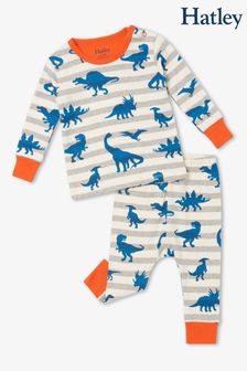 Hatley Grey Dino Silhouettes Organic Cotton Baby Pyjama Set (A91016) | €35