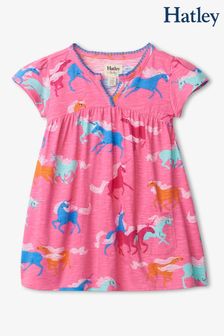 Hatley Baby Pink Frolicking Unicorns Puff Dress (A91026) | €10