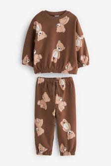 Brown Teddy Bear Set Soft Touch Jersey (3mths-7yrs) (A91067) | €21.50 - €26