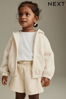 乳白燕麥色 - 拉鍊連帽上衣 (3個月至7歲) (A91071) | NT$440 - NT$530