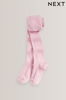 Light Pink Cotton Rich Cable Tights (A91158) | €7 - €8
