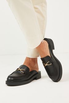 Black Forever Comfort® Leather Hardware Mules (A91175) | 61 €