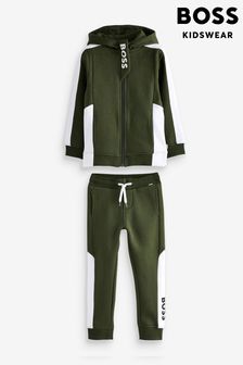 أخضر - بدلة رياضية بهودي بشعار بسحاب من Boss (A91368) | 75 ر.ع - 90 ر.ع