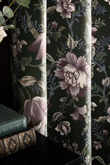 Laura Ashley Grey Edita's Garden Lined Eyelet Curtains (A91384) | 146 € - 276 €