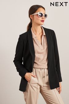Black Relaxed Soft Crépe Blazer (A91401) | TRY 871