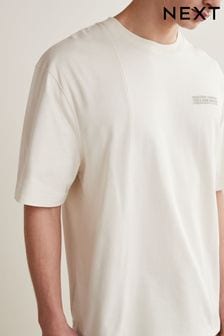 Cream Relaxed Crew Neck T-Shirt (A91683) | 72 zł