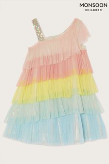 Monsoon Blue Disco Shoulder Colourblock Sew Dress (A92046) | 18,490 Ft - 20,920 Ft