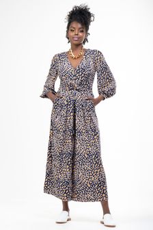 Jolie Moi Leopard Kylie Long Sleeve Jumpsuit (A92435) | 41.50 BD