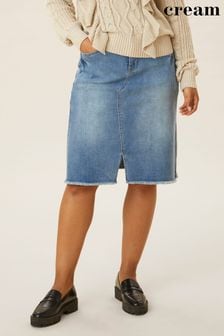 Cream Kammie Blue Knee Length Denim Skirt (A92497) | €51