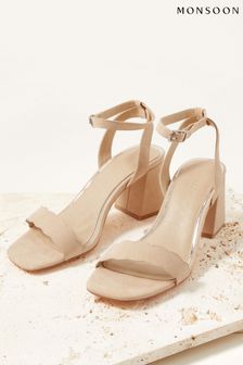 Monsoon Sandy Schuhe mit Blocksabsatz und Bogenkante, Nude – für besondere Anlässe (A92530) | 74 €