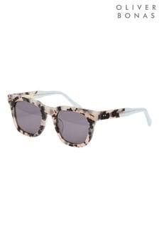 Brązowe kwadratowe okulary przeciwsłoneczne Oliver Bonas Pretty Tort z włókna octanowego (A92556) | 278 zł