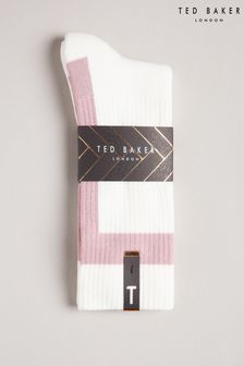 גרביים של Ted Baker דגם Teesok בלבן עם דיטייל T (A92787) | ‏47 ₪