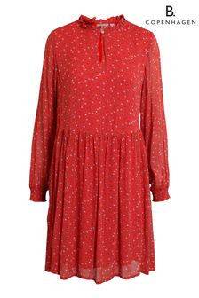 B. Copenhagen Red Floral Flower Long Sleeve Dress (A92799) | $148