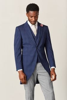 Bright Blue Slim Fit Slim Fit Check Morning Suit (A92939) | 50 €