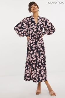 Joanna Hope Womens Pink Multi Print Button Front Midi Dress (A93001) | $198